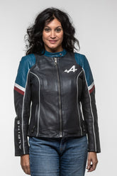 Alpine A424 Women's Navy Blue Leather Jacket